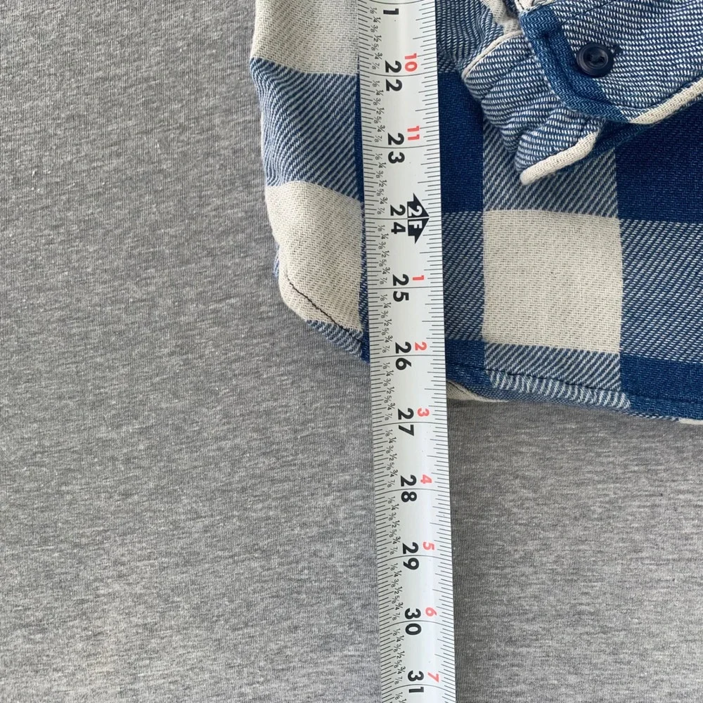 Levis Mens XL Blue White Buffalo Check Flannel Button Down Long Sleeve Shirt